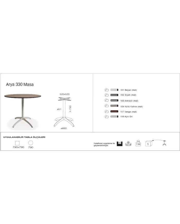 Arya 330 Masa Ø79 / 79x79