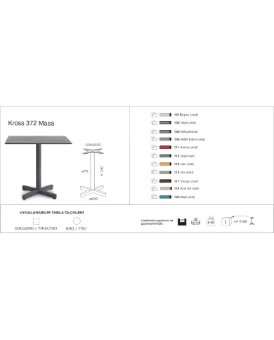 Kross 372 Masa Ø79 / Ø89 / 79x79 / 89x89