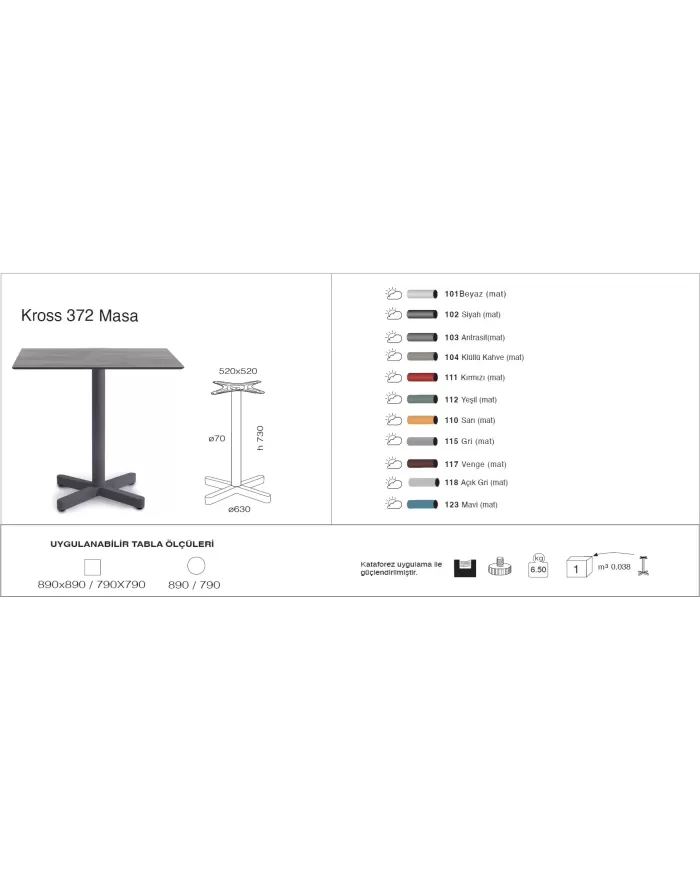 Kross 372 Masa Ø79 / Ø89 / 79x79 / 89x89
