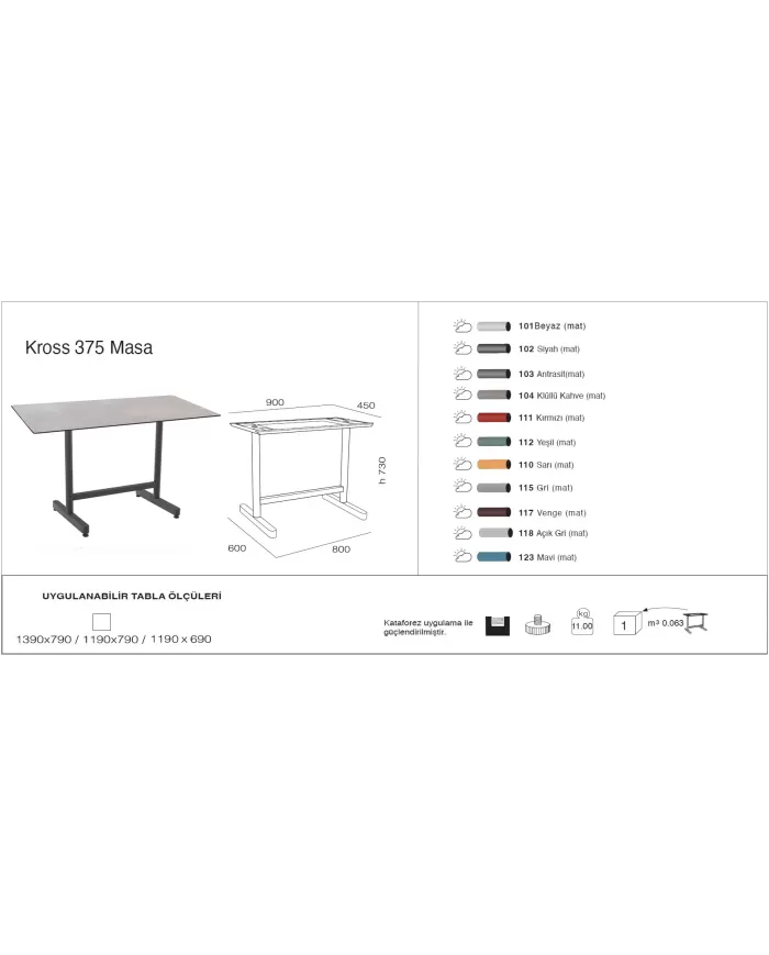 Kross 375 Masa 69x119 / 79x119 / 79x139