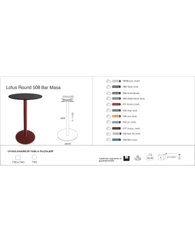 Lotus Round 508 Masa Ø79 / 79x79 - BAR