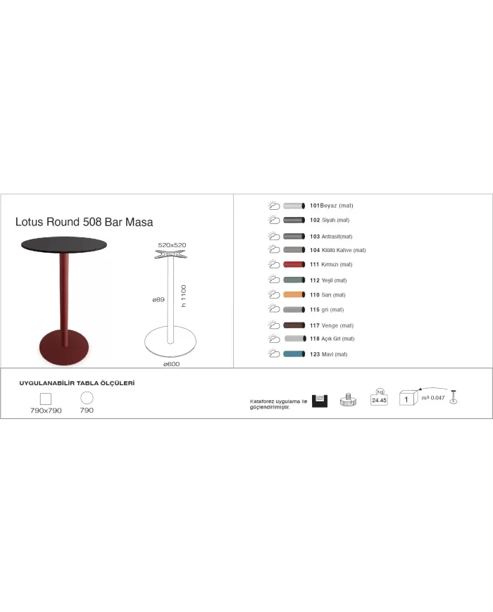 Lotus Round 508 Masa Ø79 / 79x79 - BAR