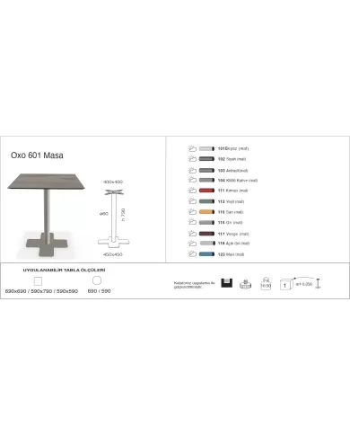 Oxo 601 Masa 59x59 / 69x69