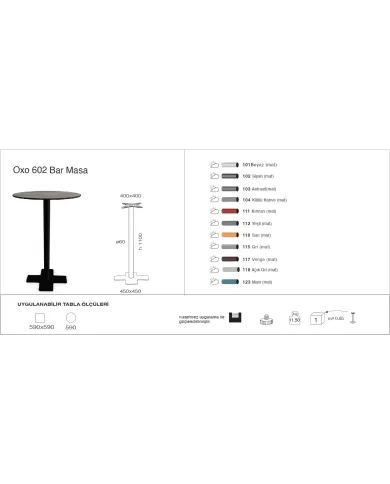 Oxo 602 Masa Ø59 / 59x59 - BAR