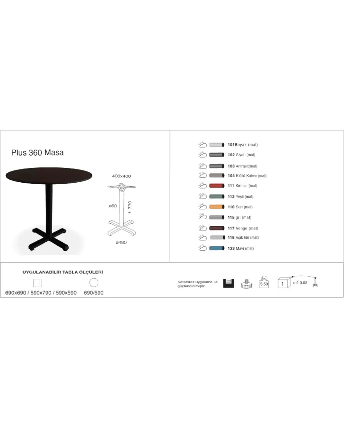 Plus 360 Masa Ø59 / Ø69 / 59x59 / 69x69