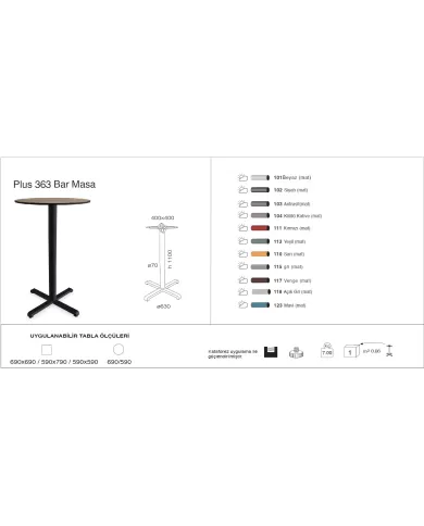 Plus 363 Masa Ø59 / Ø69 / 59x59 / 69x69 - BAR