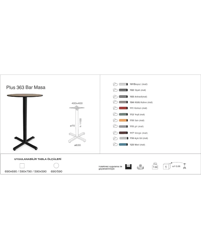 Plus 363 Masa Ø59 / Ø69 / 59x59 / 69x69 - BAR