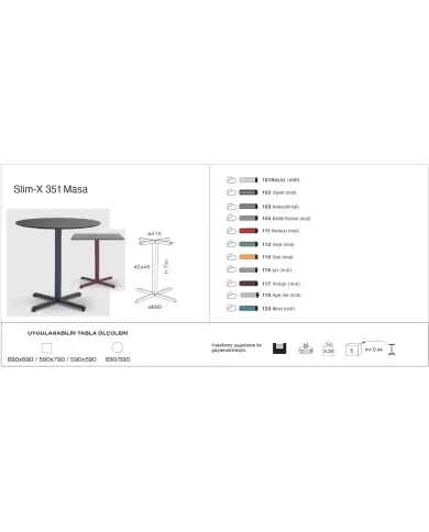 Slim-X 351 Masa Ø59 / Ø69 / 59x59 / 69x69