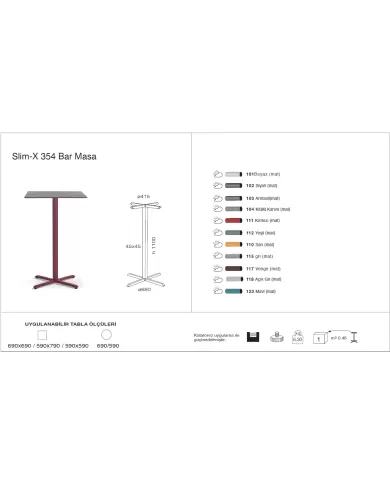 Slim-X 354 Masa Ø59 / Ø69 / 59x59 / 69x69 - BAR
