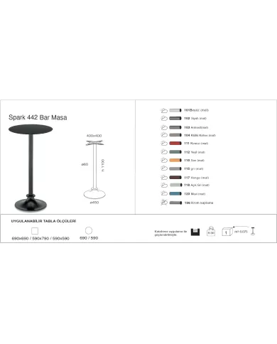 Spark 442 Masa Ø59 / Ø69 / 59x59 / 69x69 - BAR