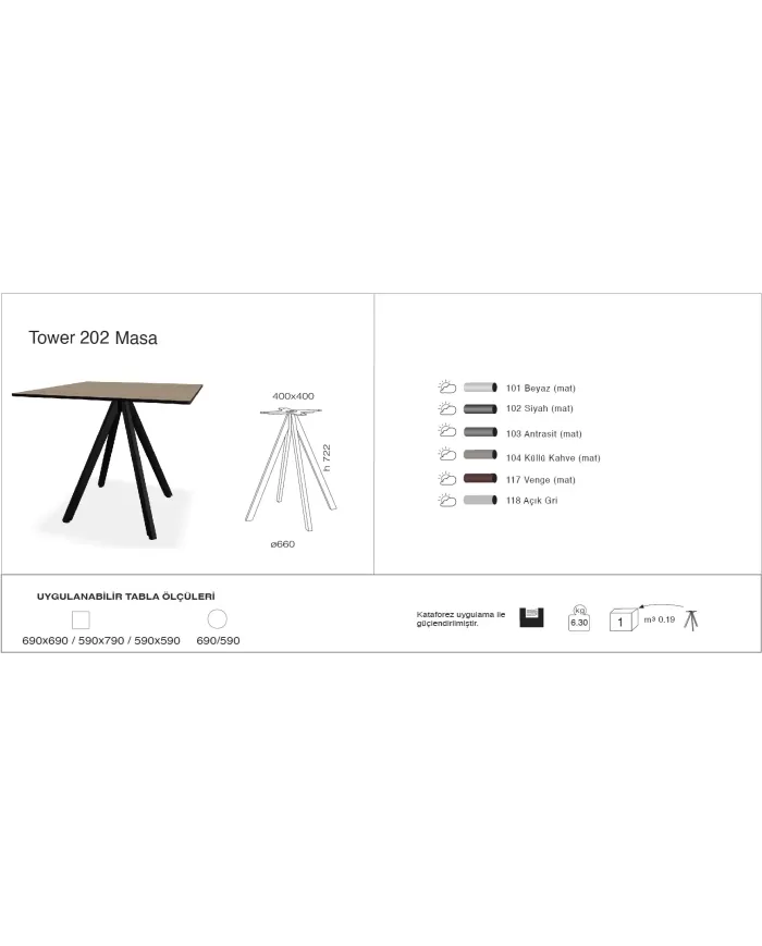 Tower 202 Masa Ø59 / Ø69 / 59x59 / 69x69