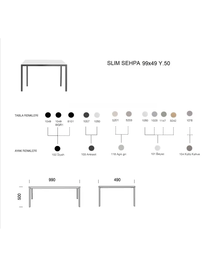 Slim Sehpa 49x99