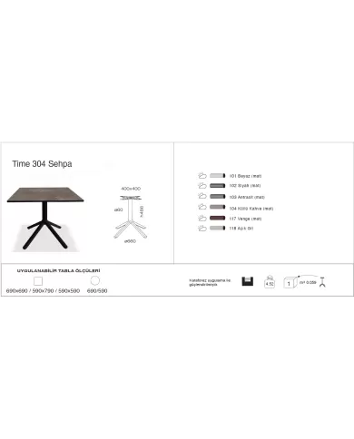 Time 304 Sehpa 59x59 / 69x69