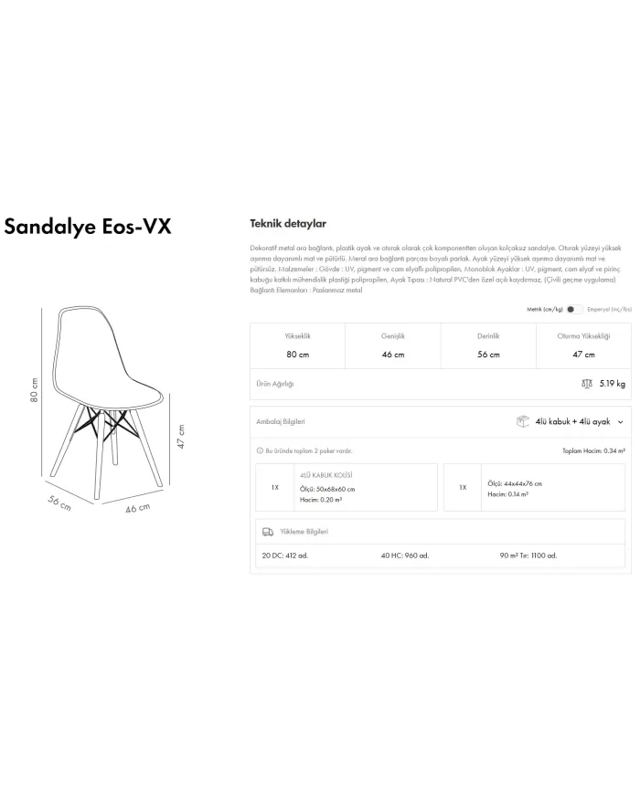 Eos-VX Sandalye