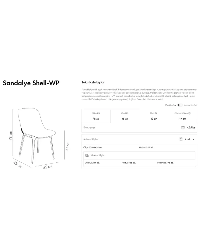 Shell-WP Sandalye