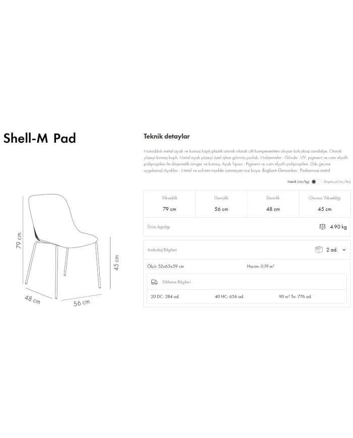 Shell-MB Pad Sandalye