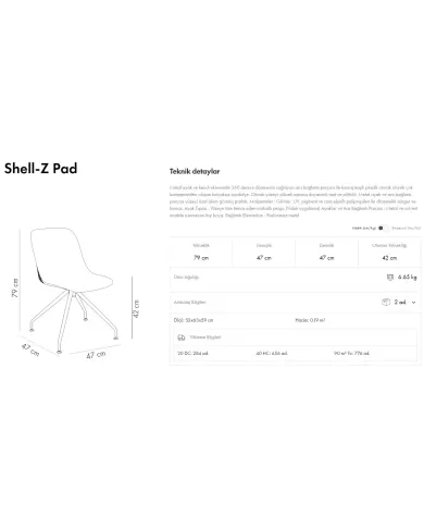Shell-Z Pad Sandalye
