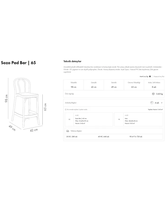 Sozo Pad Bar 65