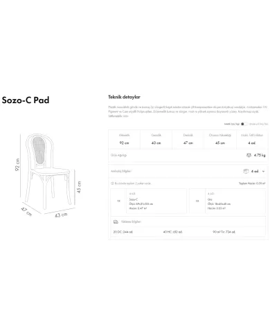 Sozo-C Pad Sandalye