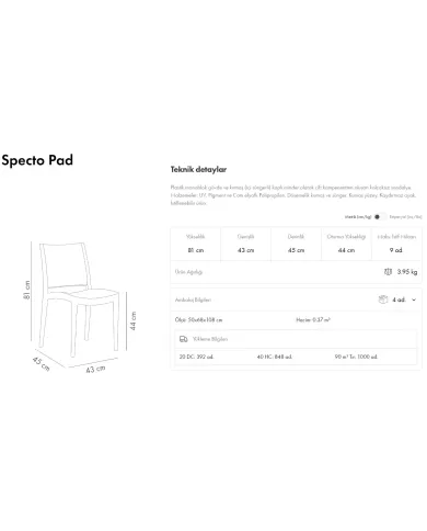 Specto Pad Sandalye