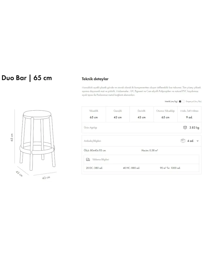 Duo Bar 65
