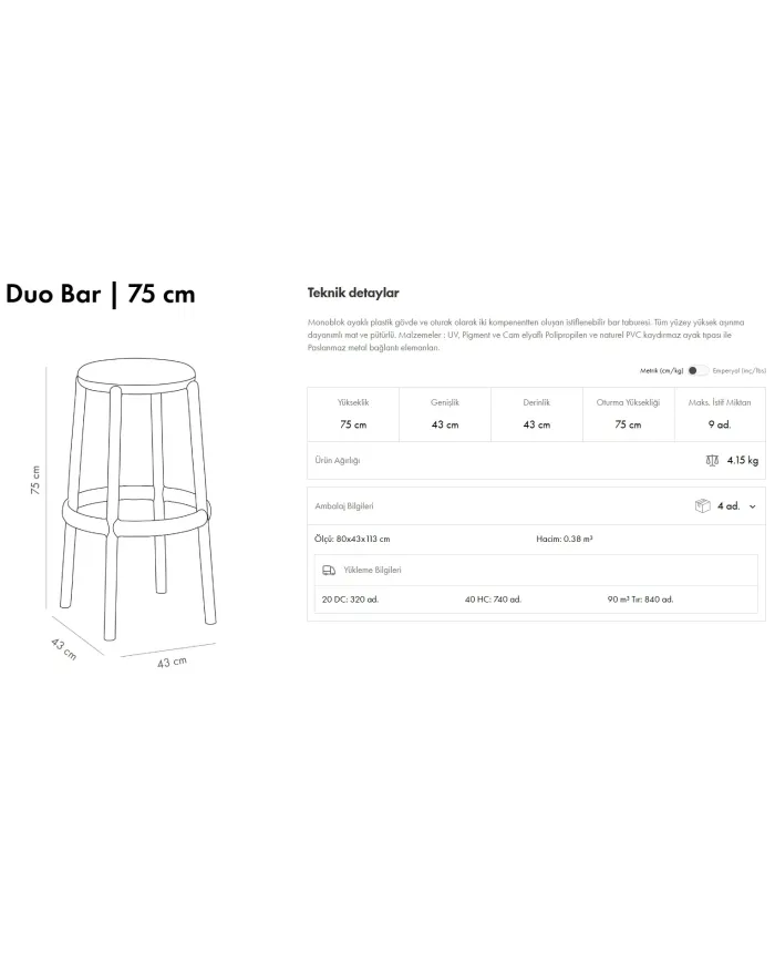 Duo Bar 75