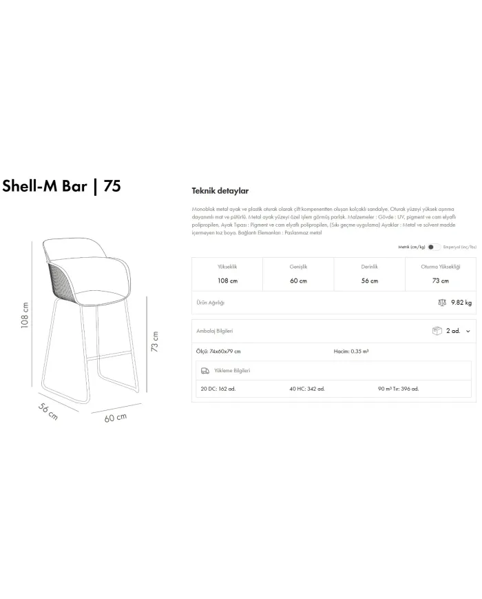 Shell-M Bar Koltuk 75