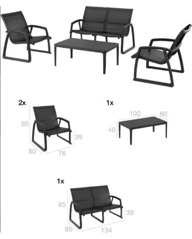 238 PACIFIC LOUNGE SET (KOLÇAKLI)