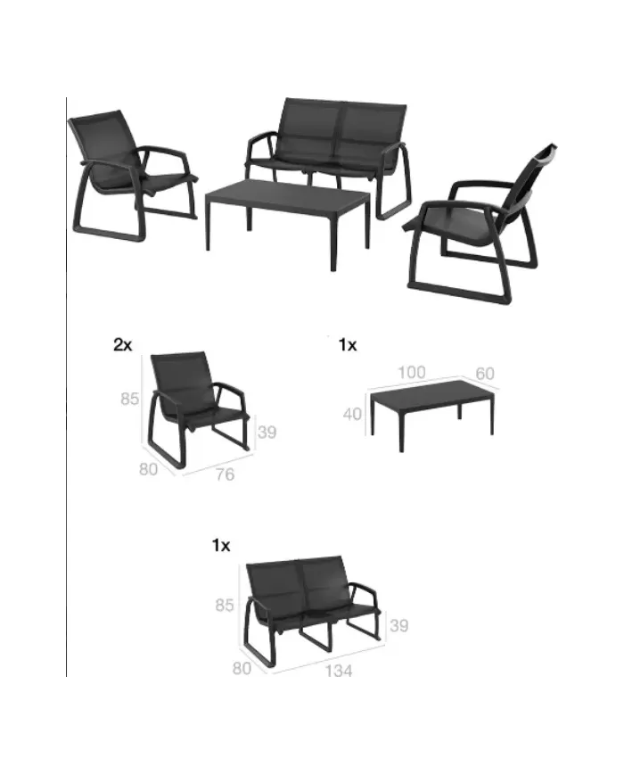 238 PACIFIC LOUNGE SET (KOLÇAKLI)