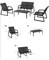 238 PACIFIC LOUNGE SET (KOLÇAKLI)