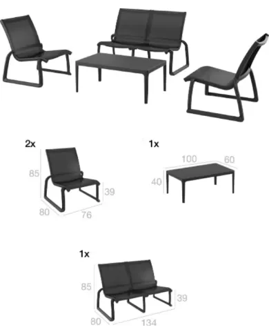 237 PACIFIC LOUNGE SET (KOLÇAKSIZ)