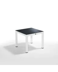 035 Wood Masa 90x90 Noktalı Camlı Masa