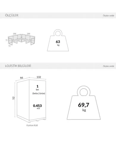 134 MYKONOS LOUNGE KÖŞE SET (MİNDERSİZ)