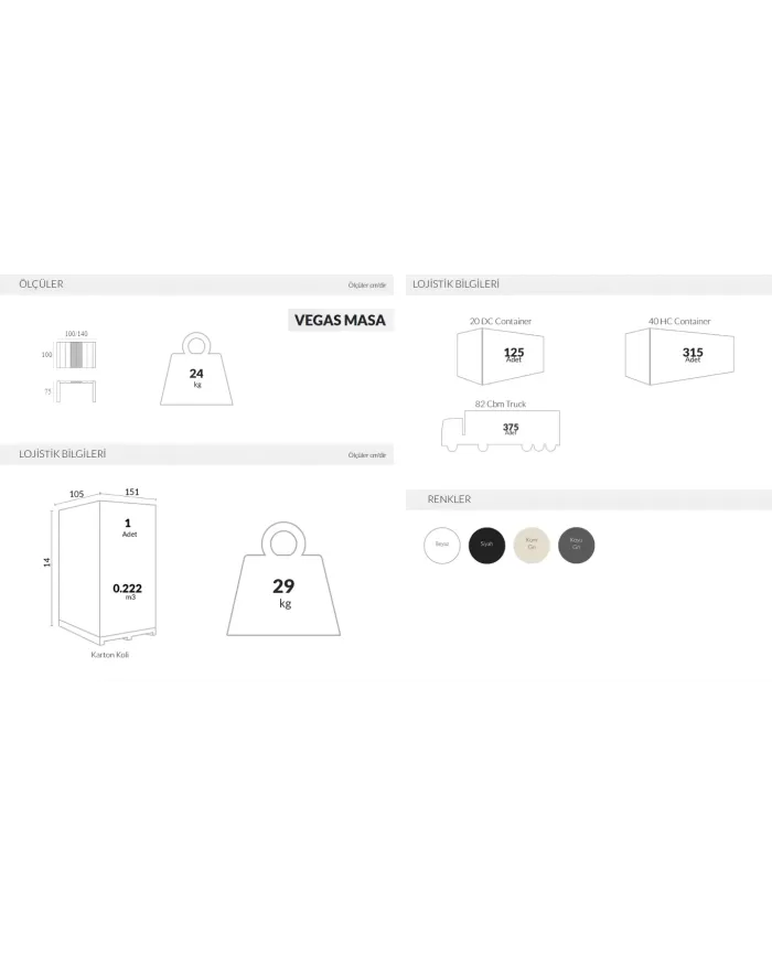 772 VEGAS MASA 100x100/140