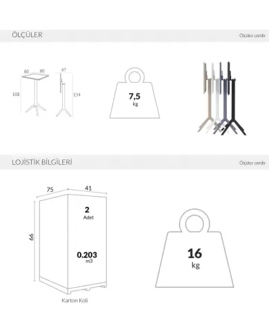 116 SKY KATLANIR BAR MASA 60