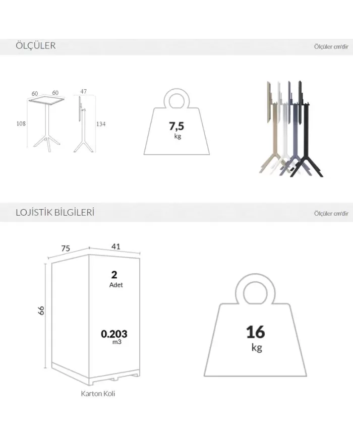 116 SKY KATLANIR BAR MASA 60