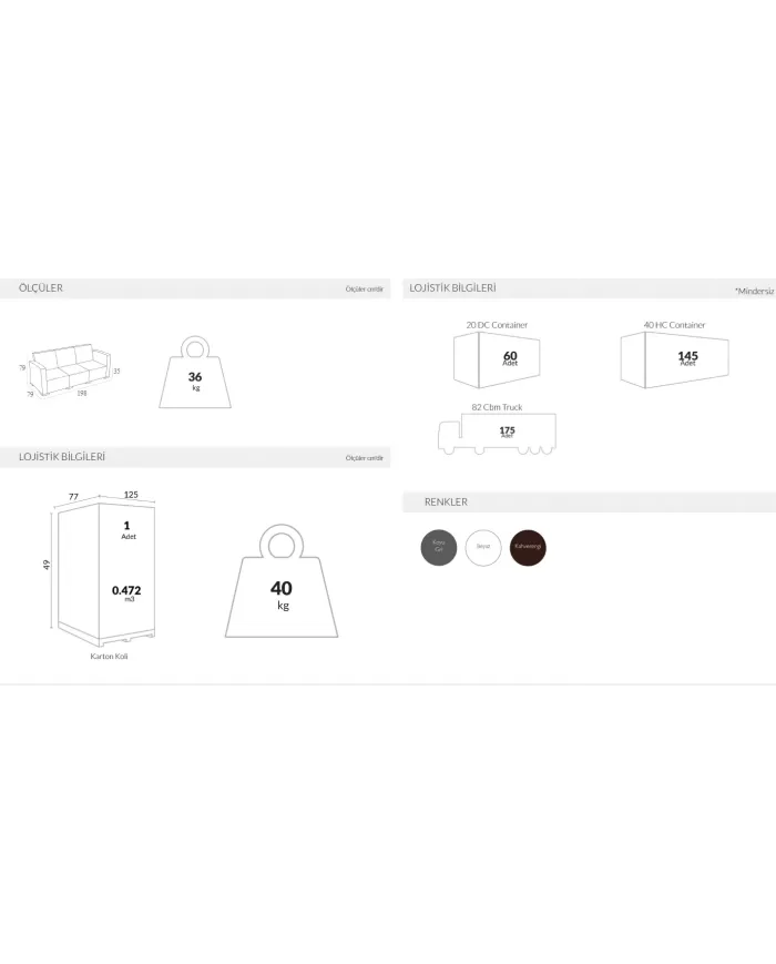 833 MONACO ÜÇLÜ KOLTUK