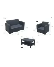 836 MONACO LOUNGE SET XL (Minderli)