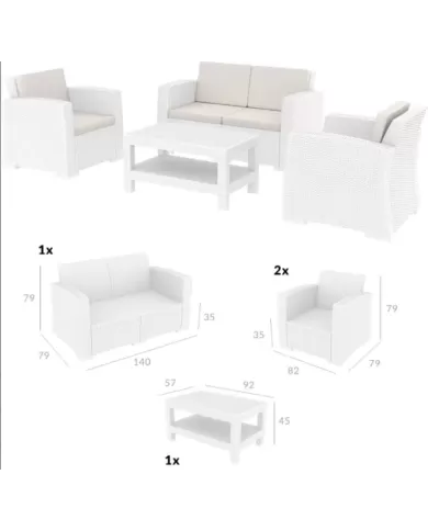 835 MONACO LOUNGE SET (Minderli)