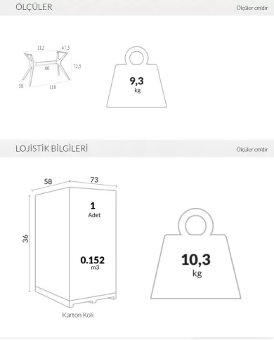 868 IBIZA MASA AYAĞI (orta)