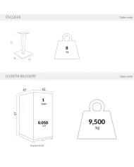 890 RIVA MASA AYAĞI 45X45X71