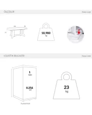 158 MASA 90x180 cm (6 kişilik)