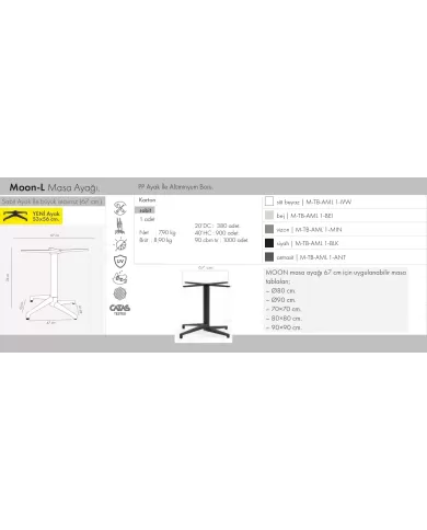 Moon-L Masa Sabit Ayak