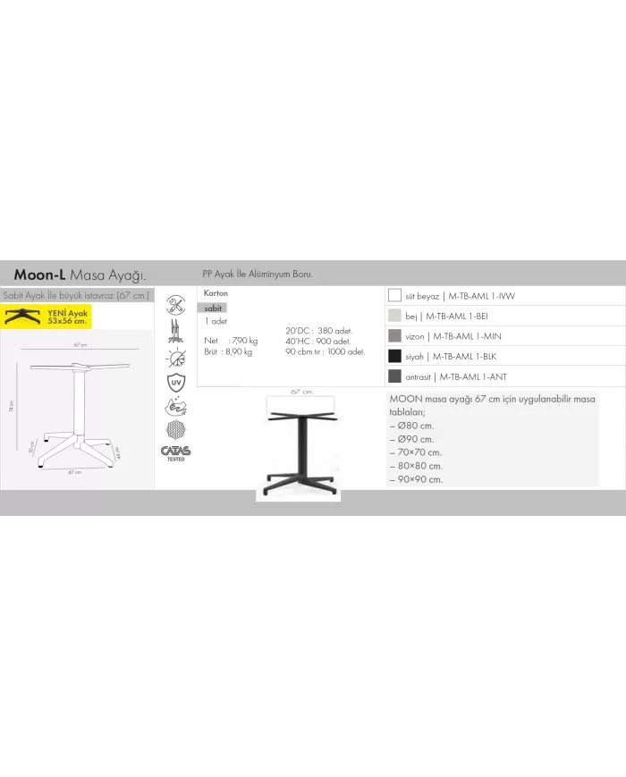 Moon-L Masa Sabit Ayak