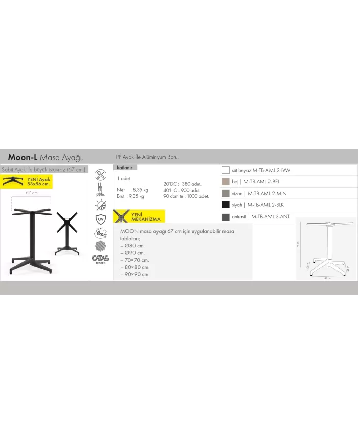 Moon-L Masa Katlanır Ayak