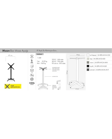 Moon Bar Masa Sabit Ayak