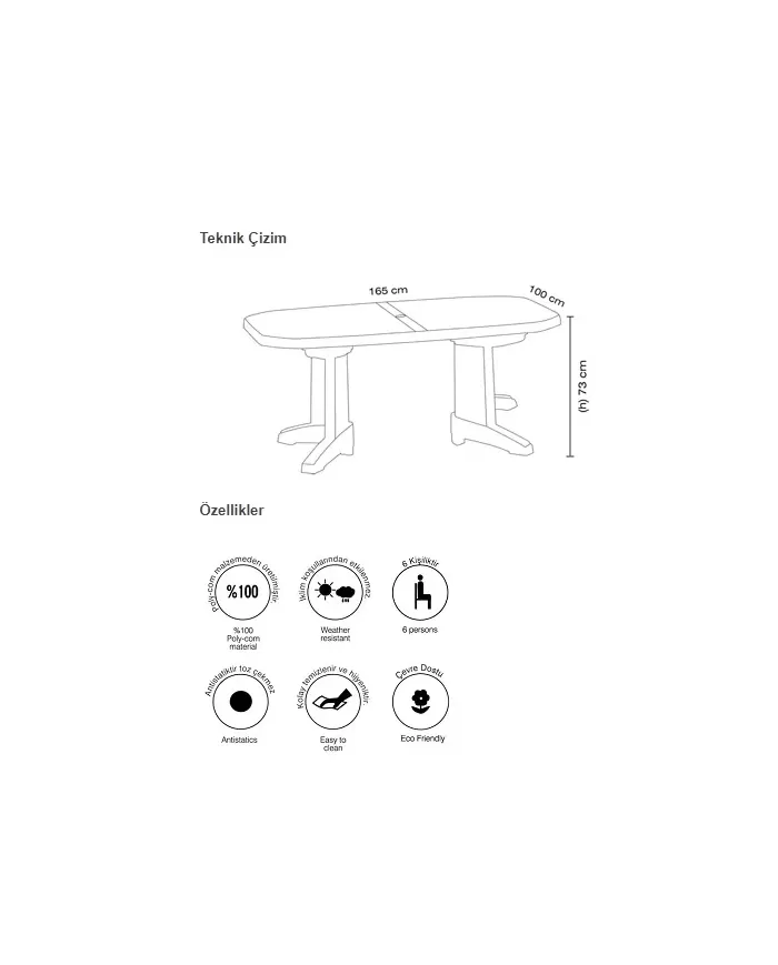 LAGUNA (100x165 cm - 6 kişilik)