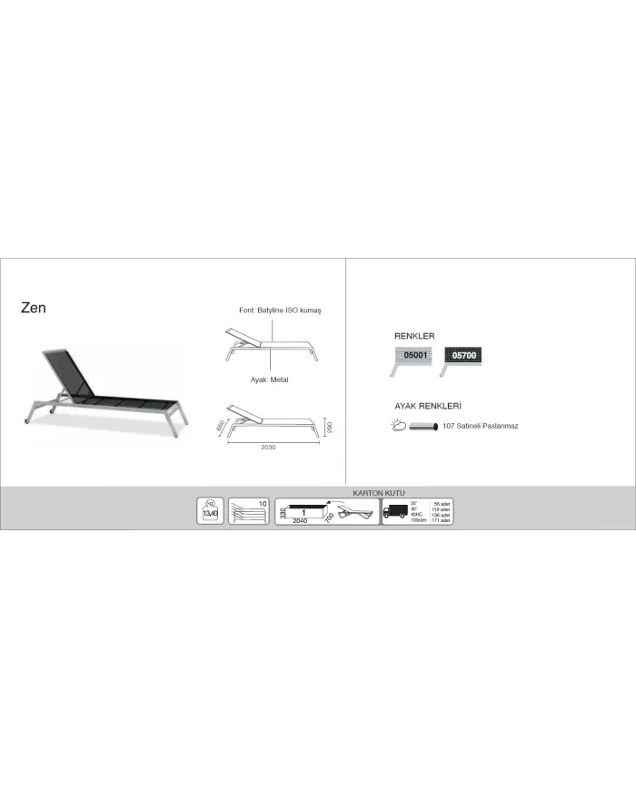 Zen Şezlong (Paslanmaz)