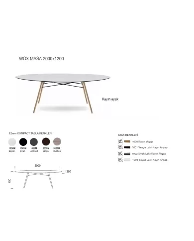 Wox Masa 200x120 (kayın)