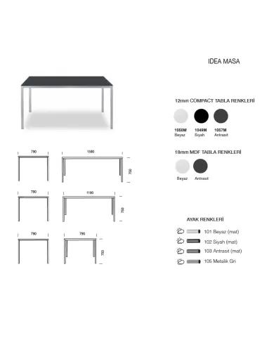 IDEA MASA (79X79, 119X79, 139x79)